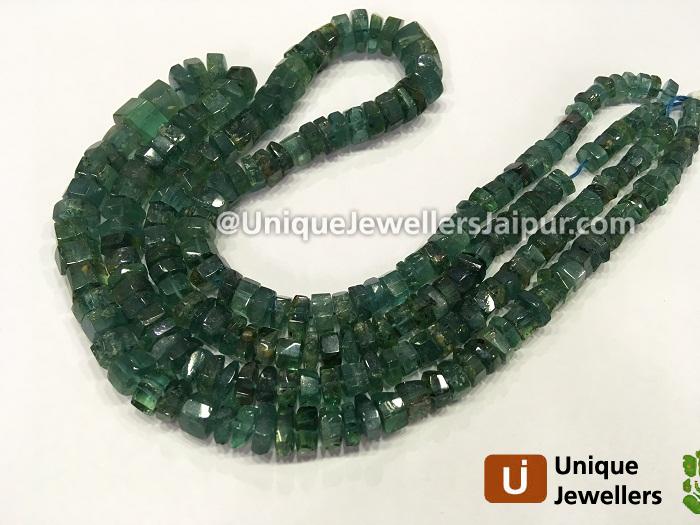 Light Blue Tourmaline Step Cut Roundelle Beads